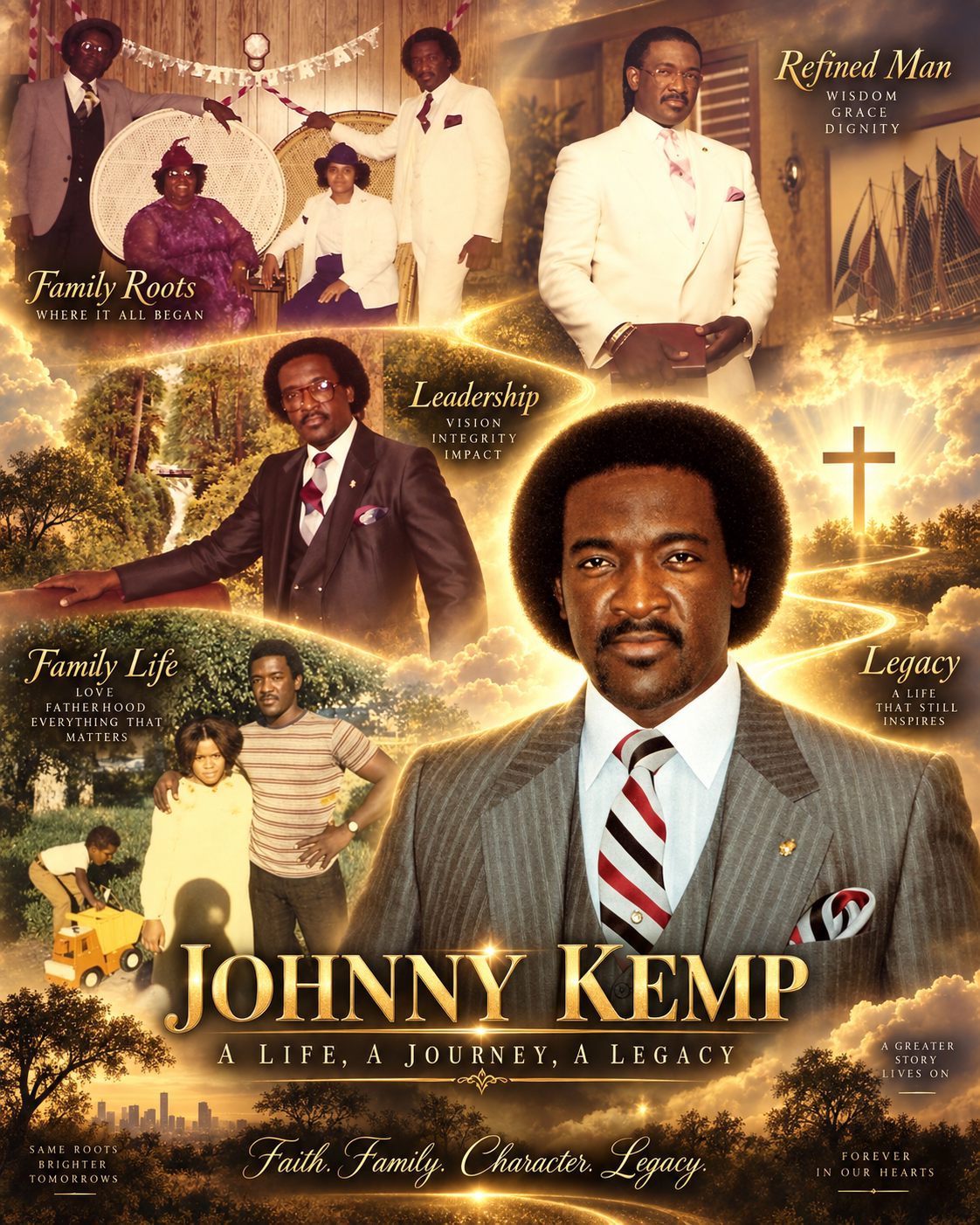 Johnny Kemp family, ministry, and legacy collage